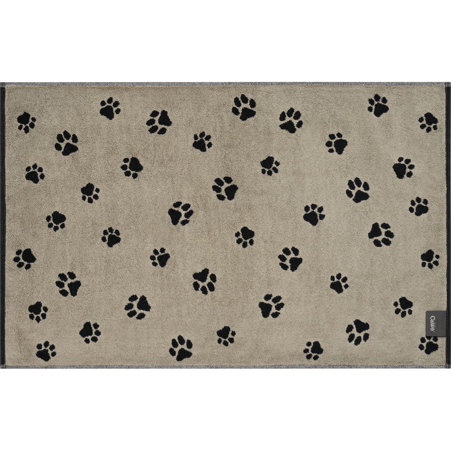 Cawö "Paws" Badematte (We love Dogs Edition) -Schwarz-Beige (Rückseite)
