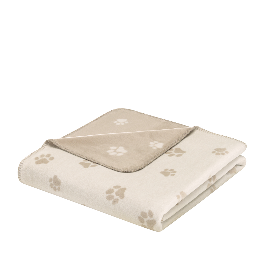 Cawö "Paws" Wohndecke (We love Dogs Edition) - Natur-Beige