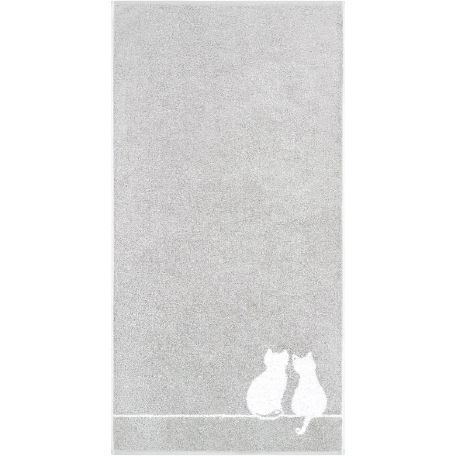 Cawö "You & Me" Duschtusch (Cute Cats Edition) - Platin-Weiß