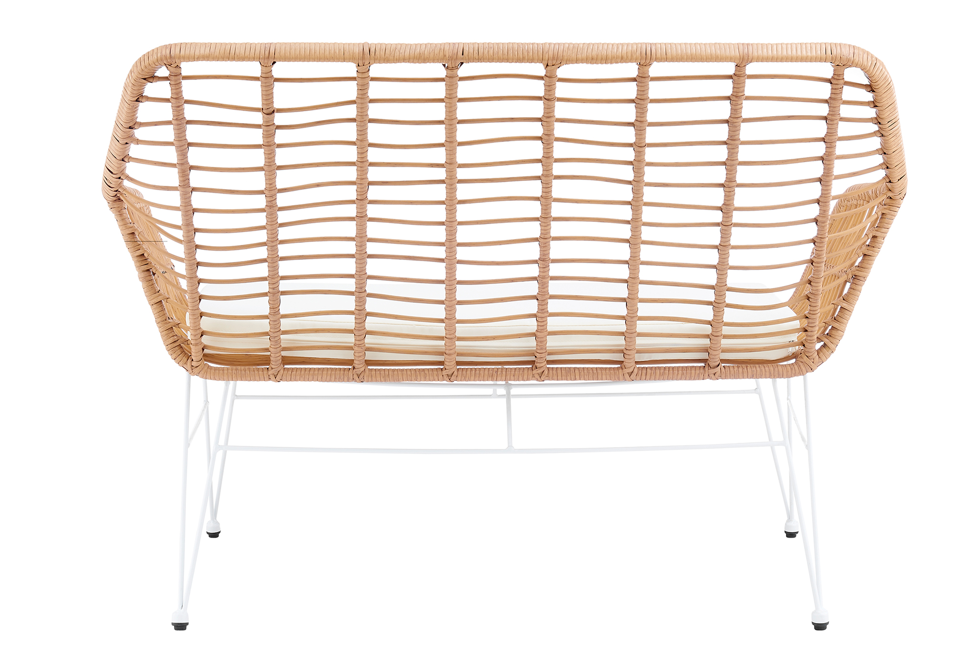 SalesFever Sitzbank Rattan-Optik natur