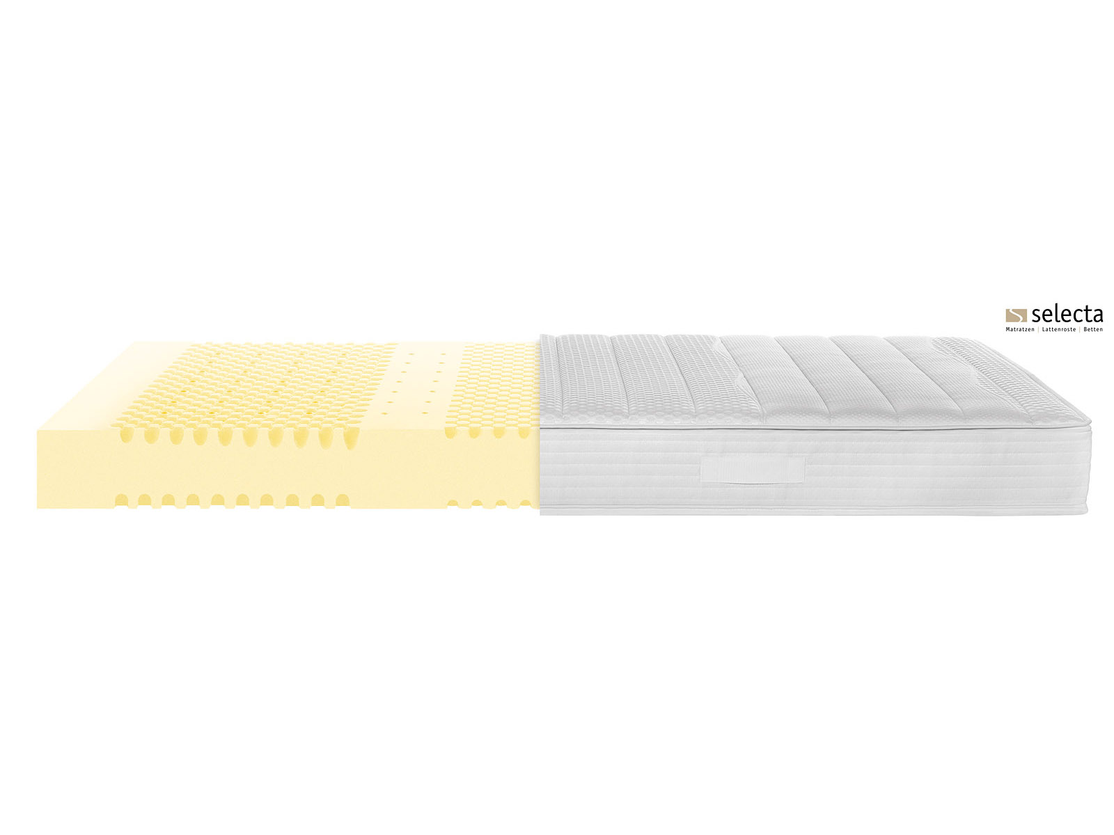 Selecta S5 Kaltschaummatratze , Borderverarbeitung Waschbezug S861 und Wollbezug S161