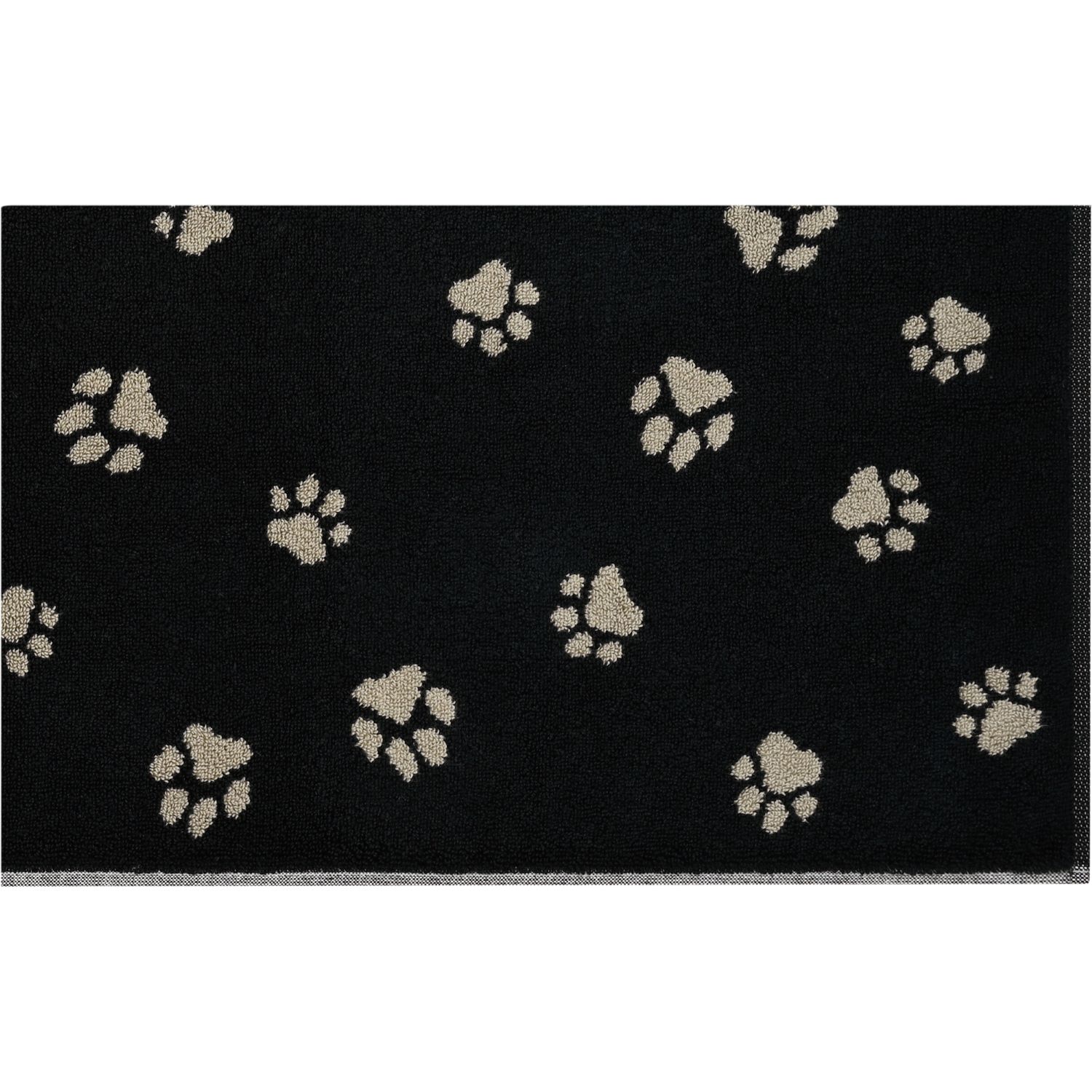 Cawö "Paws" Badematte (We love Dogs Edition) -Schwarz-Beige (Zoom)