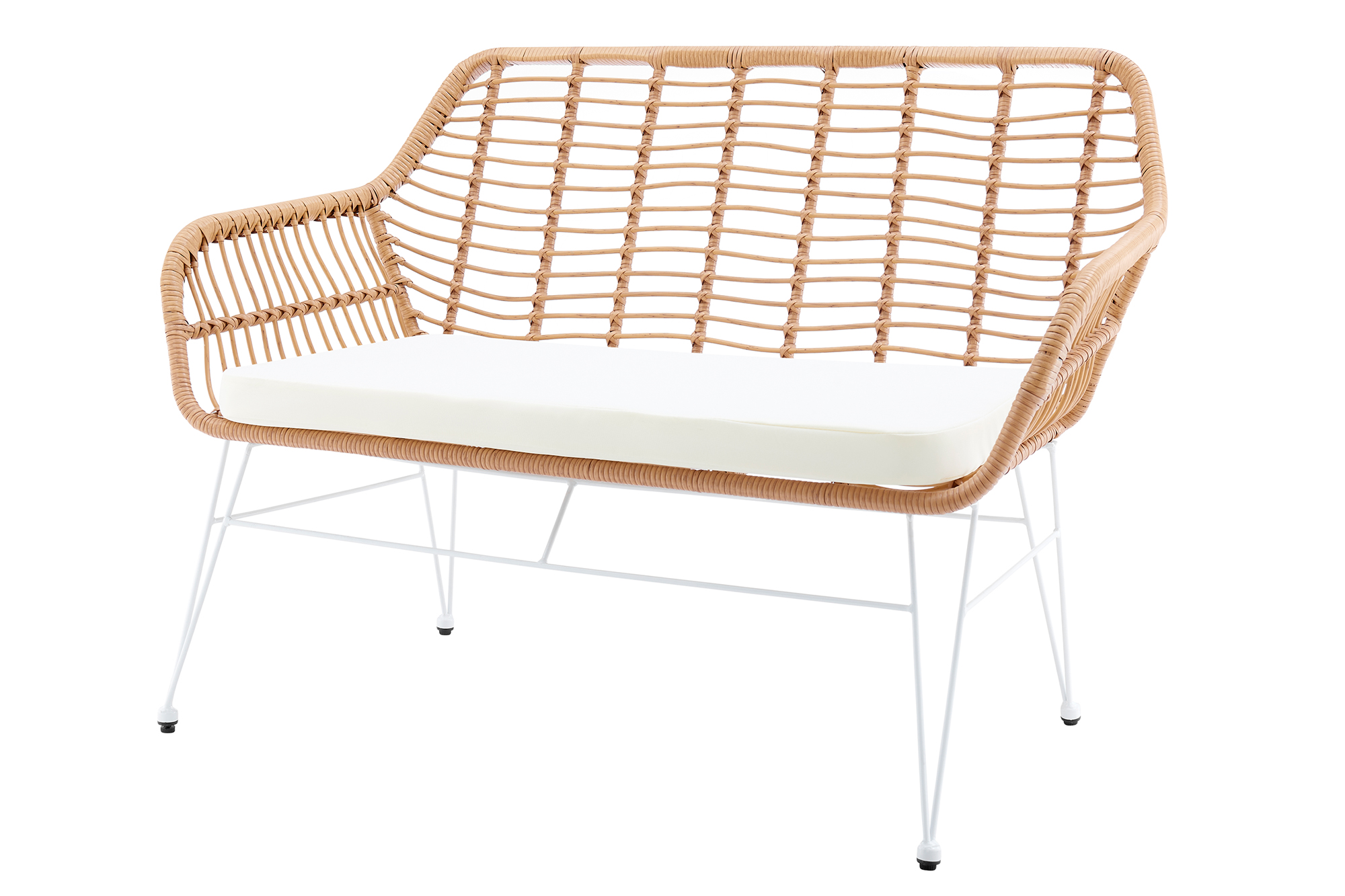 SalesFever Sitzbank Rattan-Optik natur