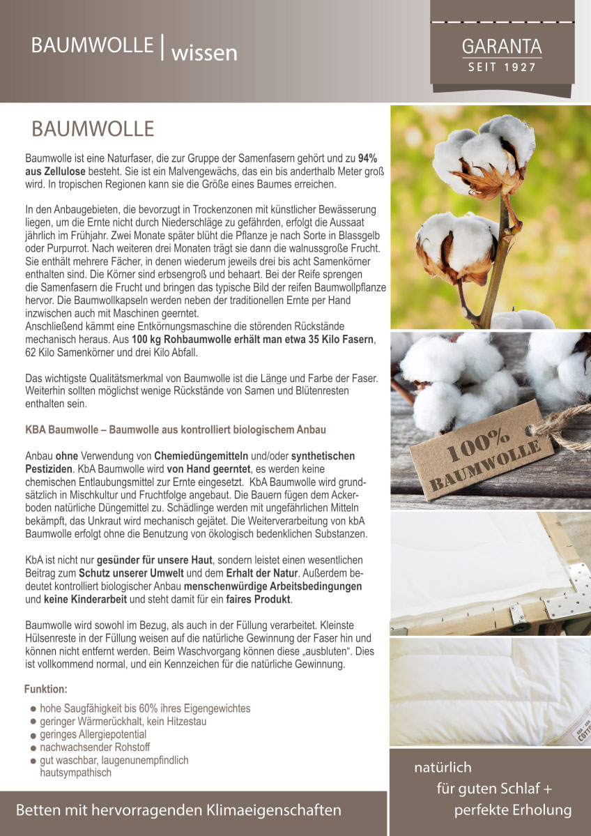 Garanta Nackenstützkissen Bio-KbA Deluxe, 40 x 80 cm