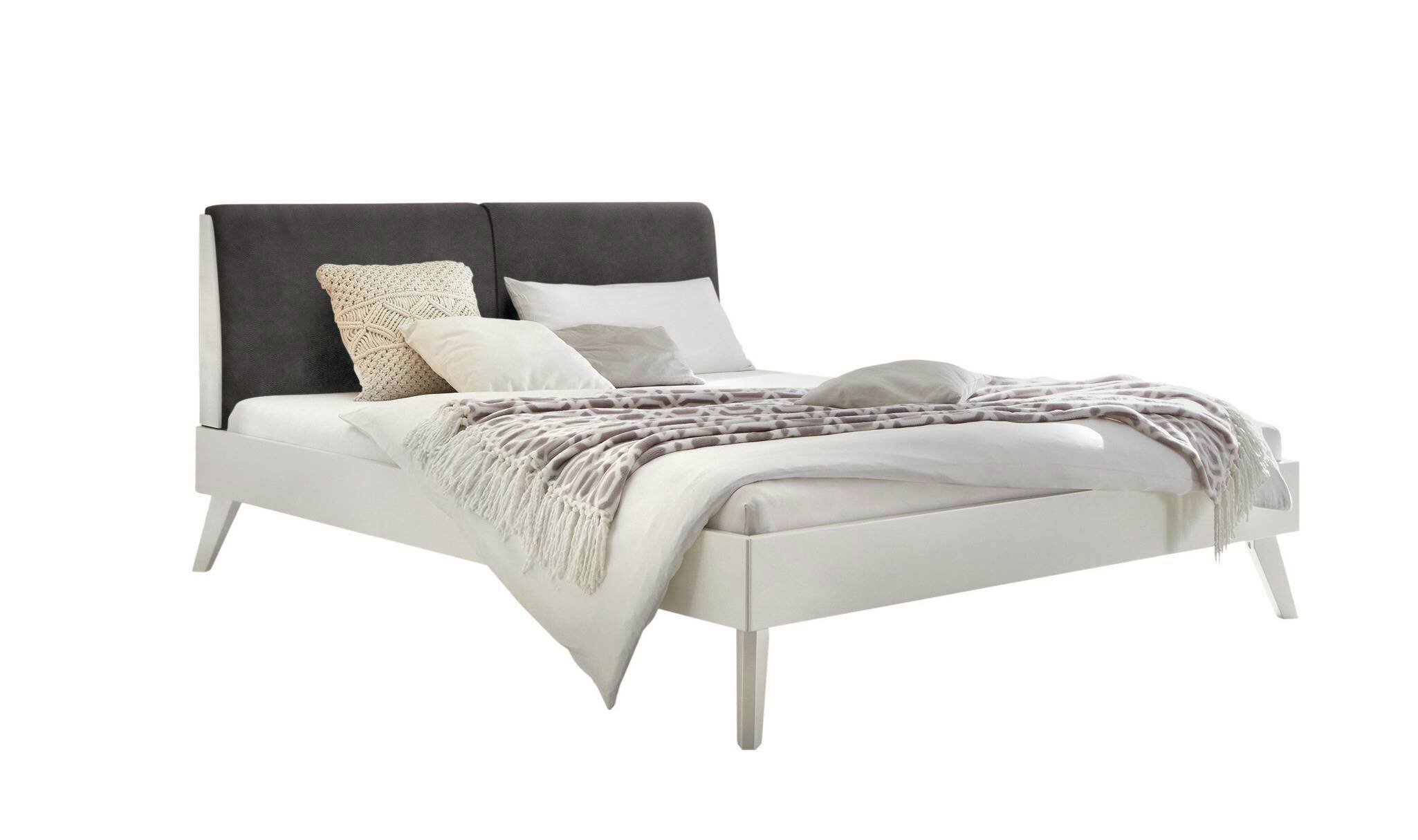 Weiß deckend, lackiert, MDF, Bezug Kunstleder Kul smoke 336