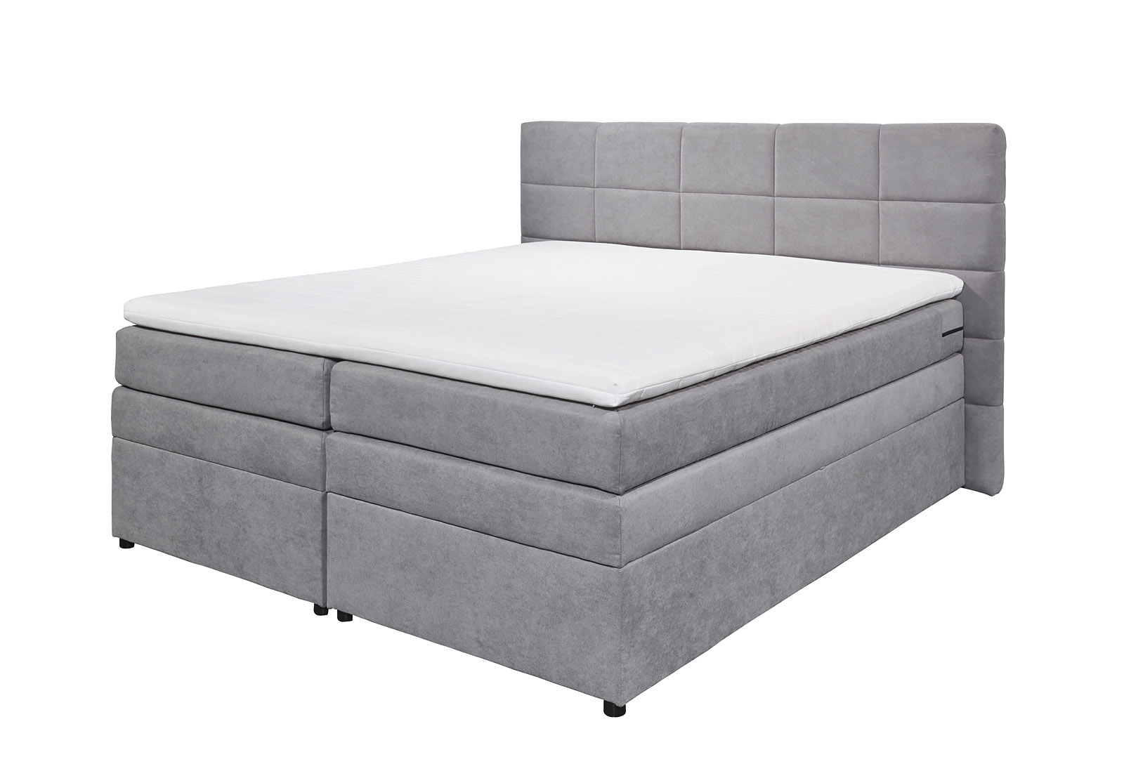 Boxspringbett Tacoma 4, Gr. 160/180 x 200 cm, Farbe Light Grey