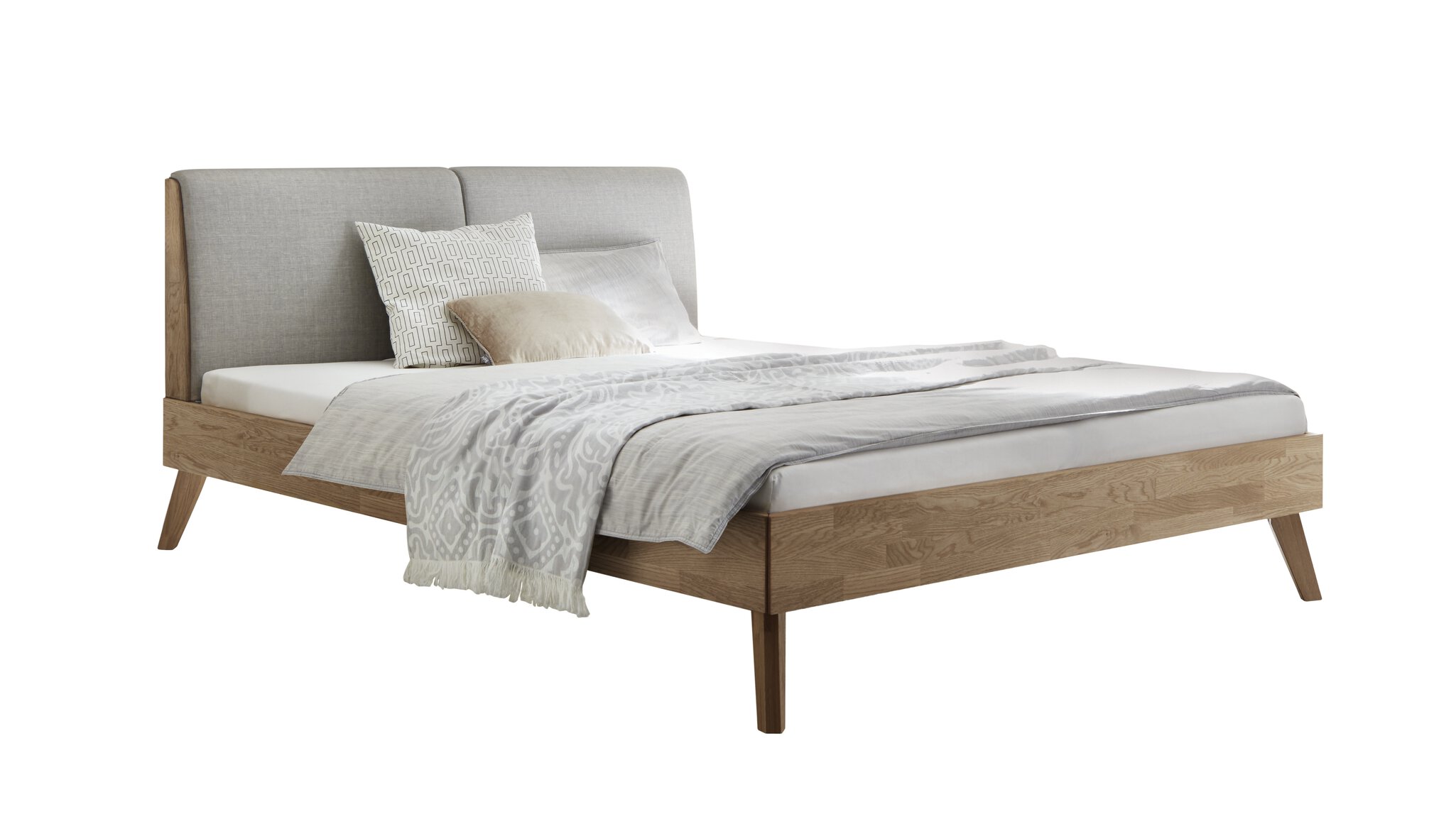Eiche bianco. geölt, Bezug Stoff Pepe grey 335