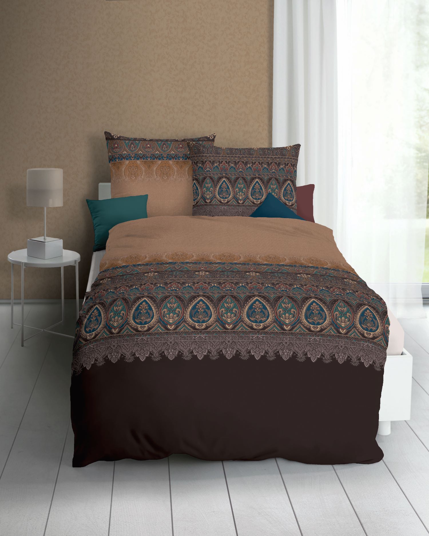 Kaeppel Mako-Satin Bettwäsche "Opulence" - Braun