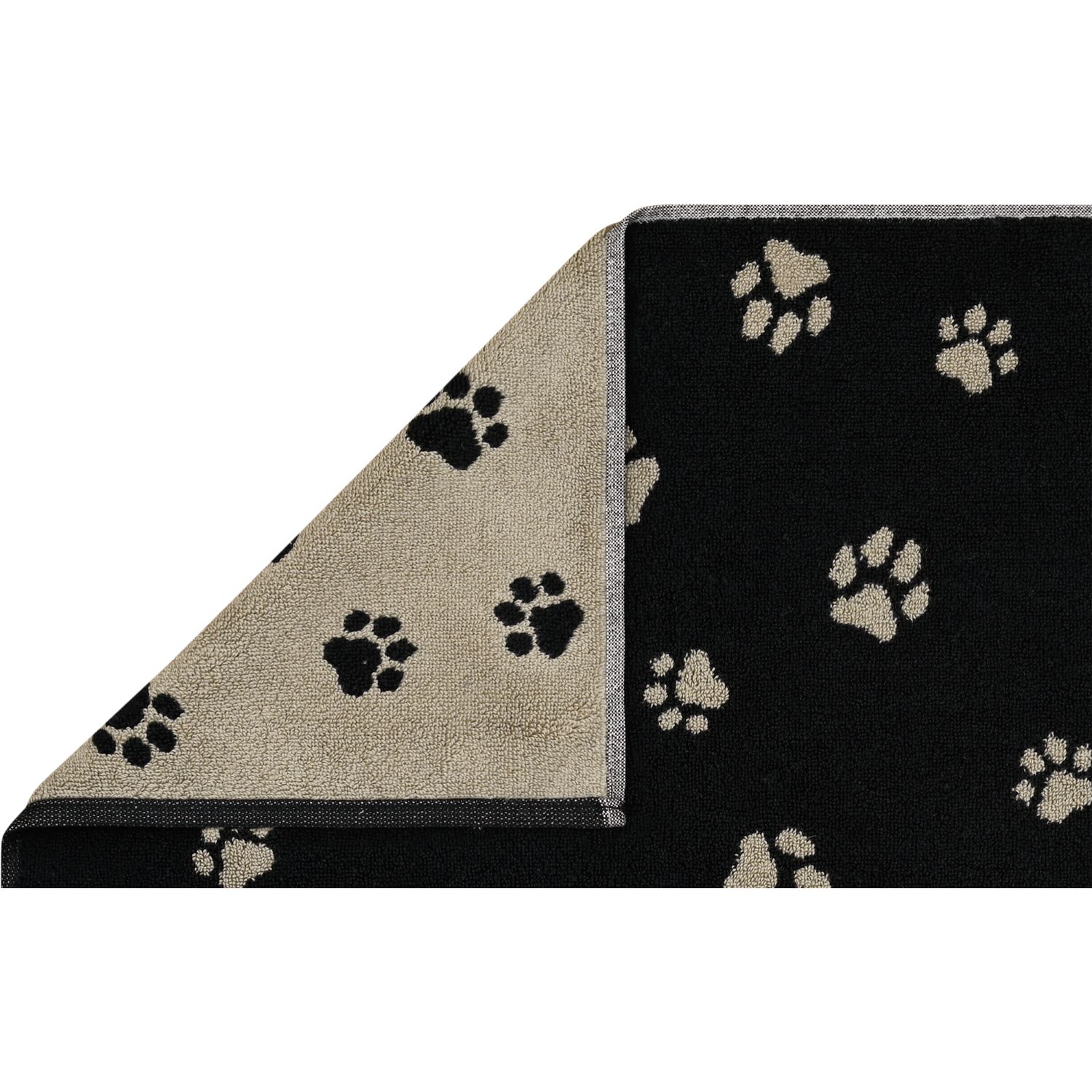 Cawö "Paws" Badematte (We love Dogs Edition) -Schwarz-Beige (Zoom)
