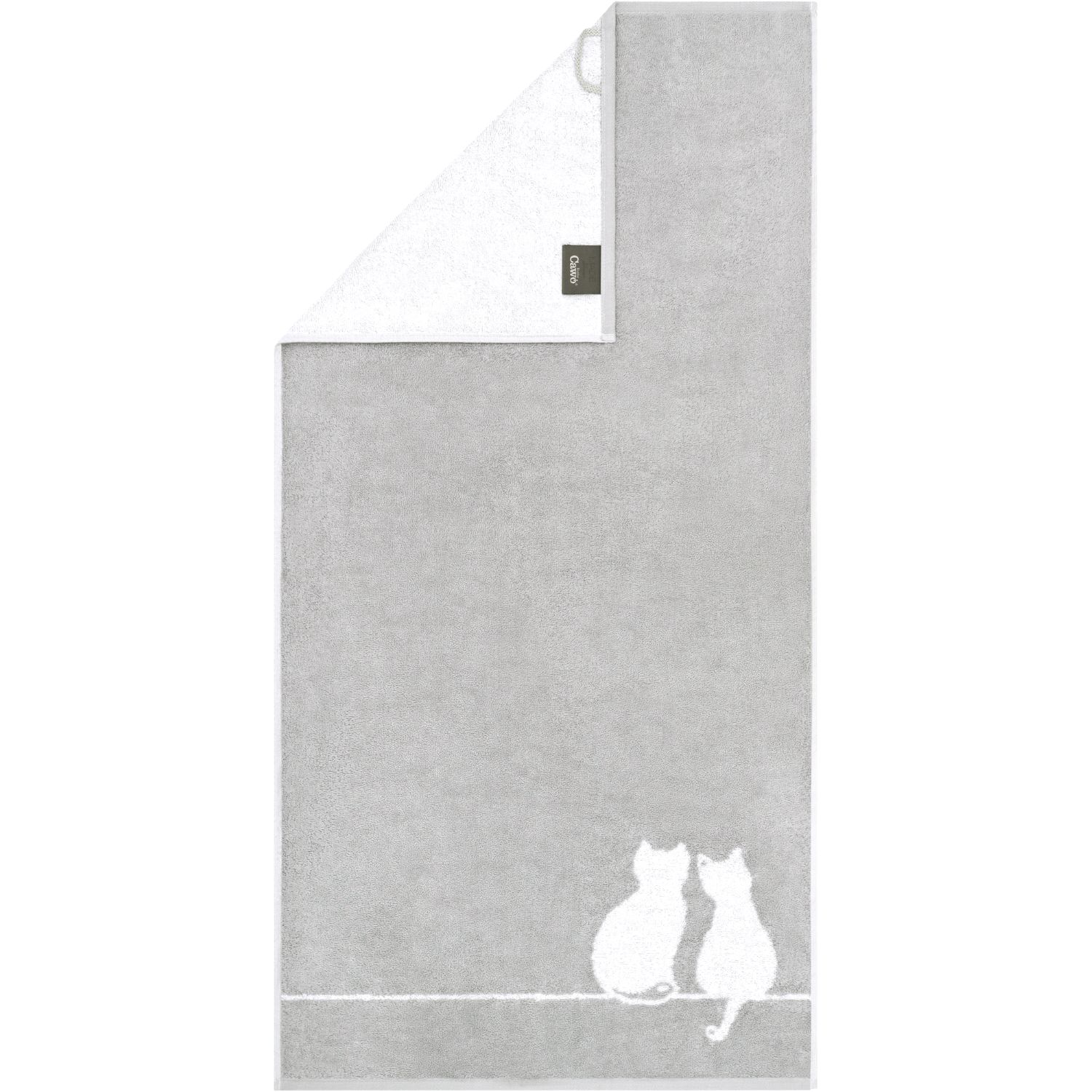 Cawö "You & Me" Duschtusch (Cute Cats Edition) - Platin-Weiß