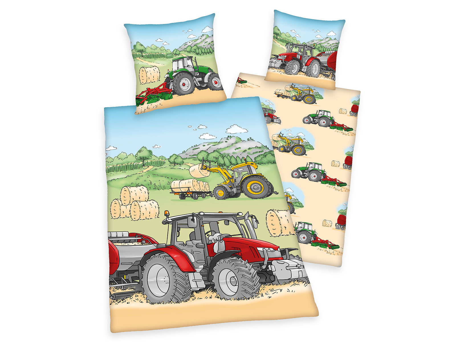 Herding Flanell Kinder-Wendebettwäsche Traktor