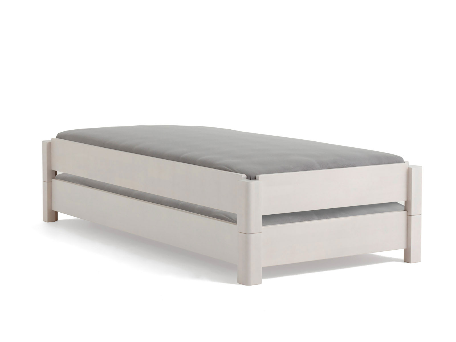Dico Stapelbett Feldberg STB.01, Buche weiß lackiert, 2er Set, Lieferumfang Einzelbett