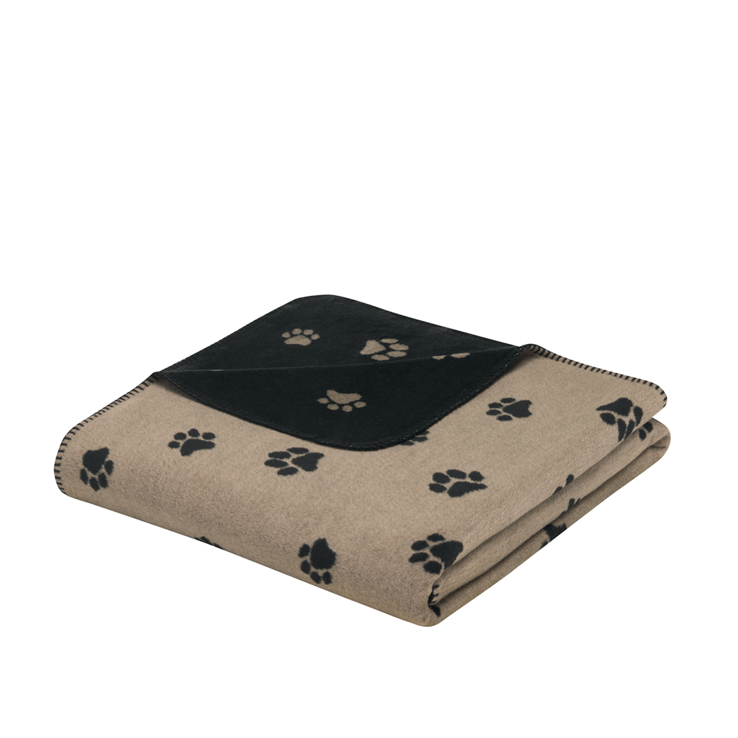 Cawö "Paws" Wohndecke (We love Dogs Edition) - Schwarz-Beige