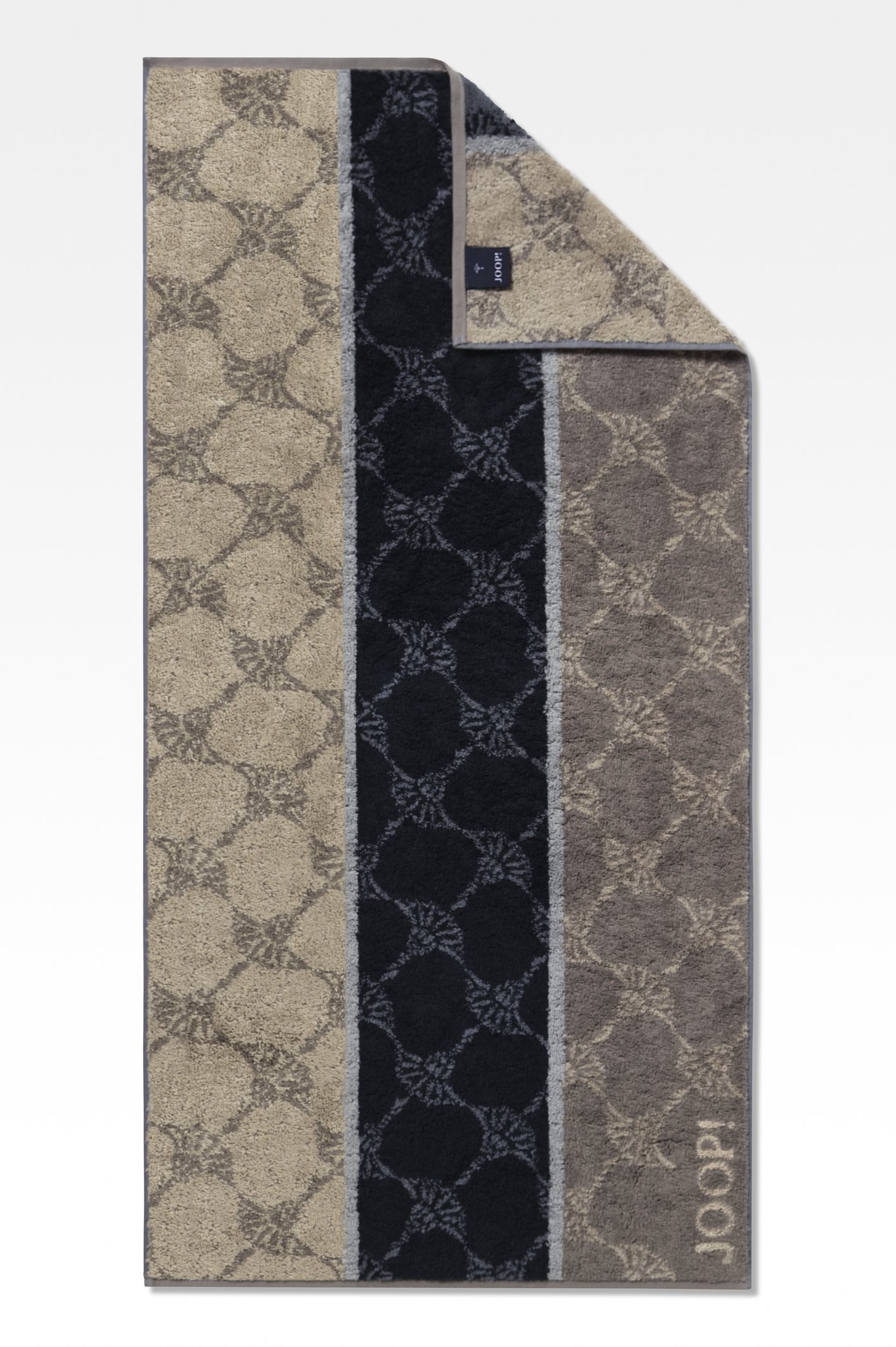 JOOP! Signature 1657-70 Cornflower Stripes Graphit – Walkfrottier-Handtuch, 100% Baumwolle, Breite 50 cm