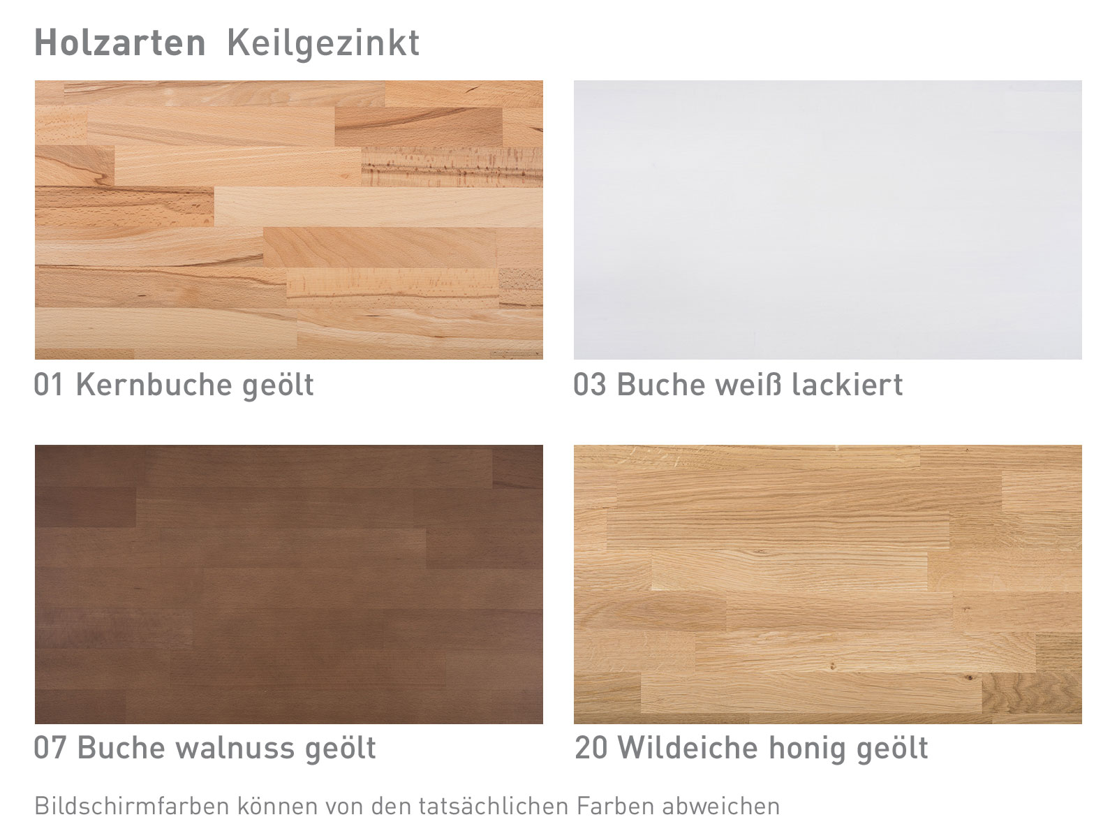 Komfortbett Rügen 420.00, Farbkarte Holz